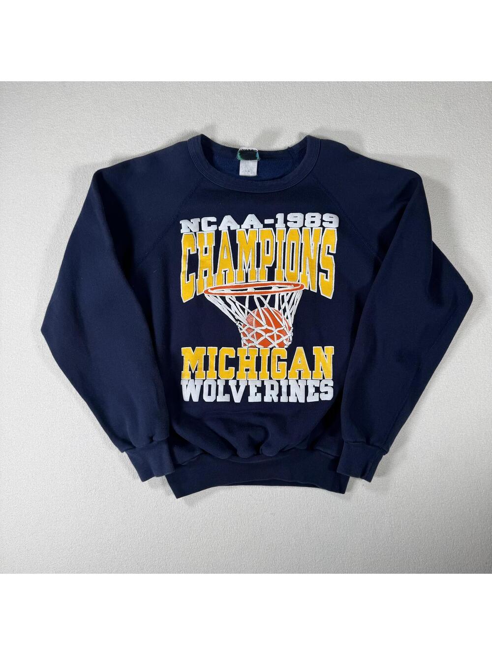 Vtg 90s Michigan Wolverines NCAA Basketball Champs Sweater
